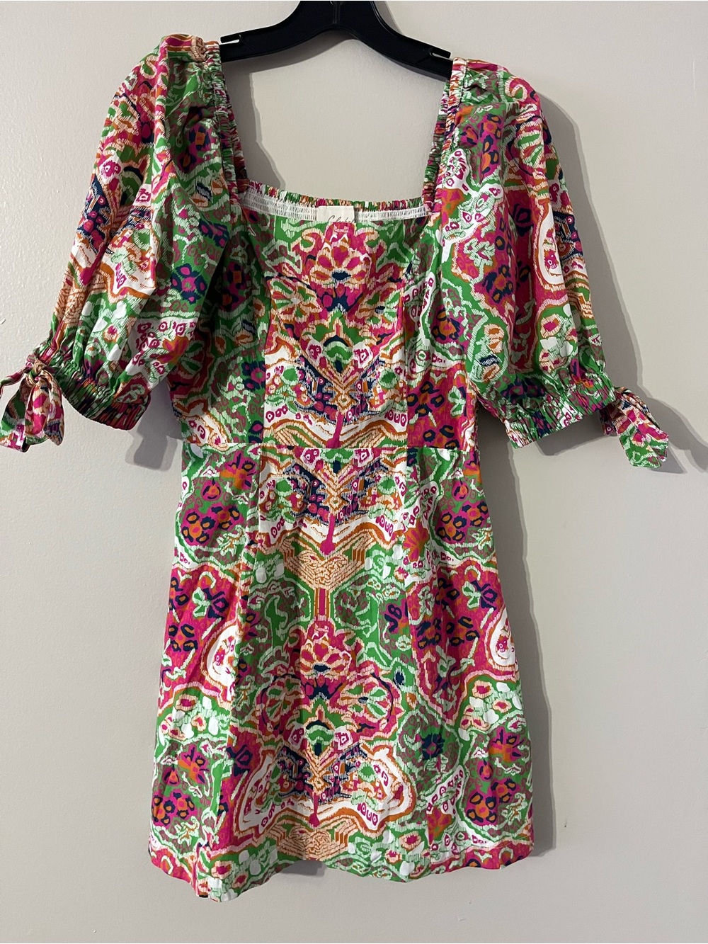 Cleobella Nadine Mini Dress in Panama Size XS STRETCH💚🩷 EUC